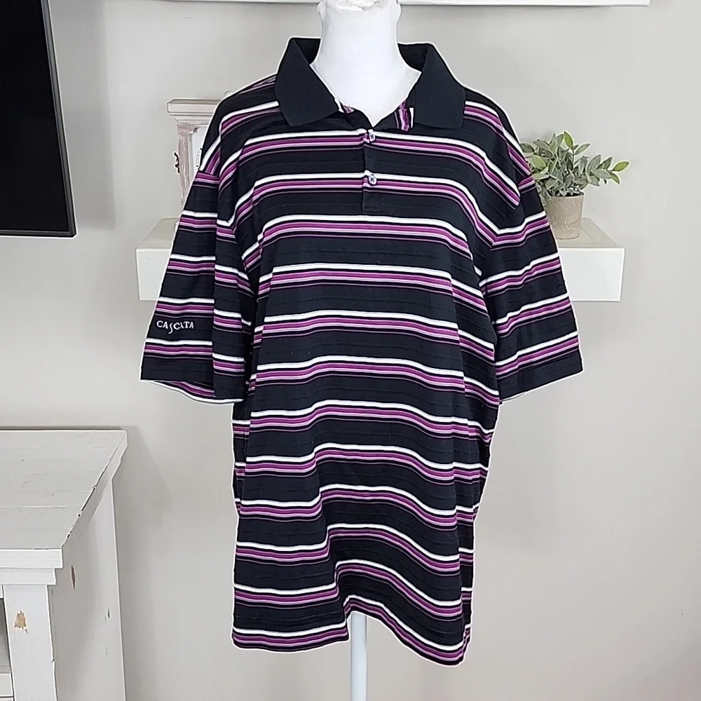 Nike Dri-Fit Tiger Woods Collection Striped Golf Polo